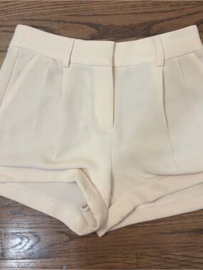 Express Cream High-Waist Tailored Shorts